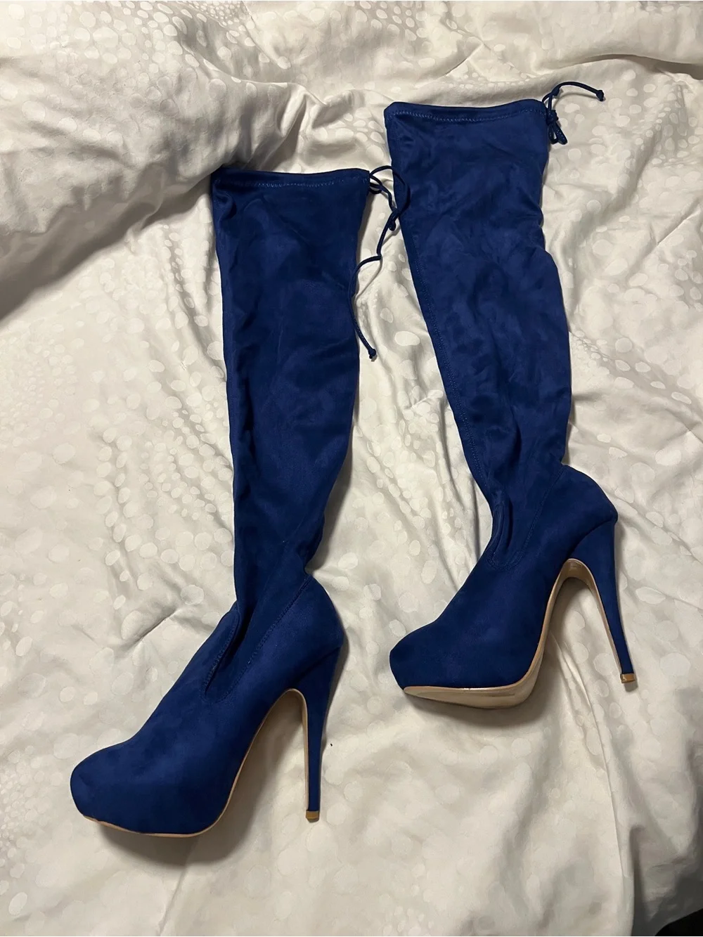 Ami Royal Blue Over-the-Knee Platform Boots